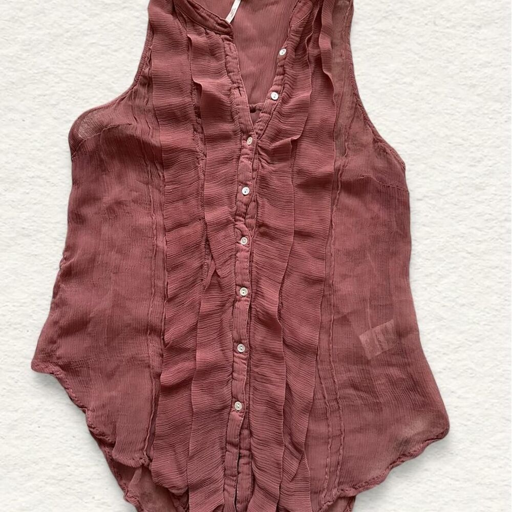 Free People Ruffle Sleeveless Blouse